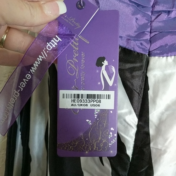🆕️ Ever-Pretty dress zebra/purple floral sz 6 NWT prom dress - Picture 4 of 7
